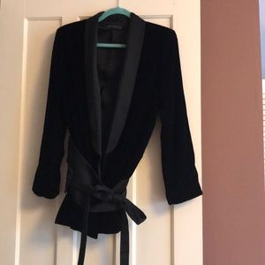Zara sz XL tuxedo jacket with tie waist